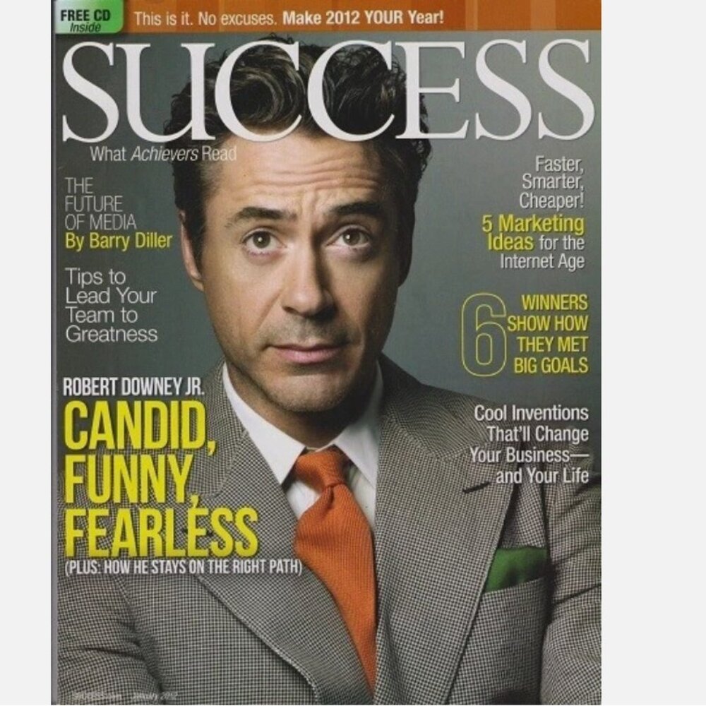 ROBERT DOWNEY JR Success magazine January 2012 Ellen Page BARRY DILLER